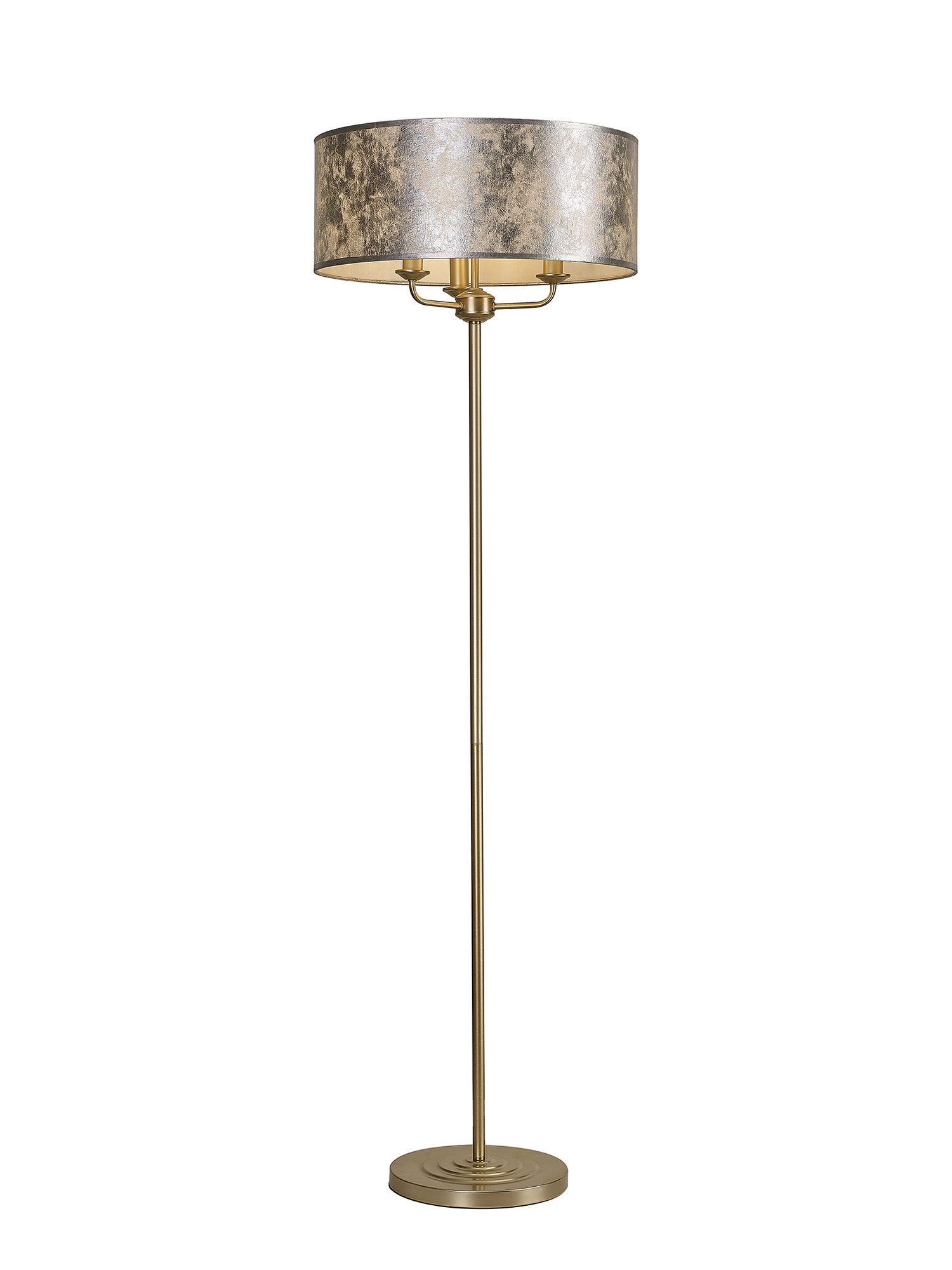 DK1006  Banyan 45cm 3 Light Floor Lamp Champagne Gold; Silver Leaf